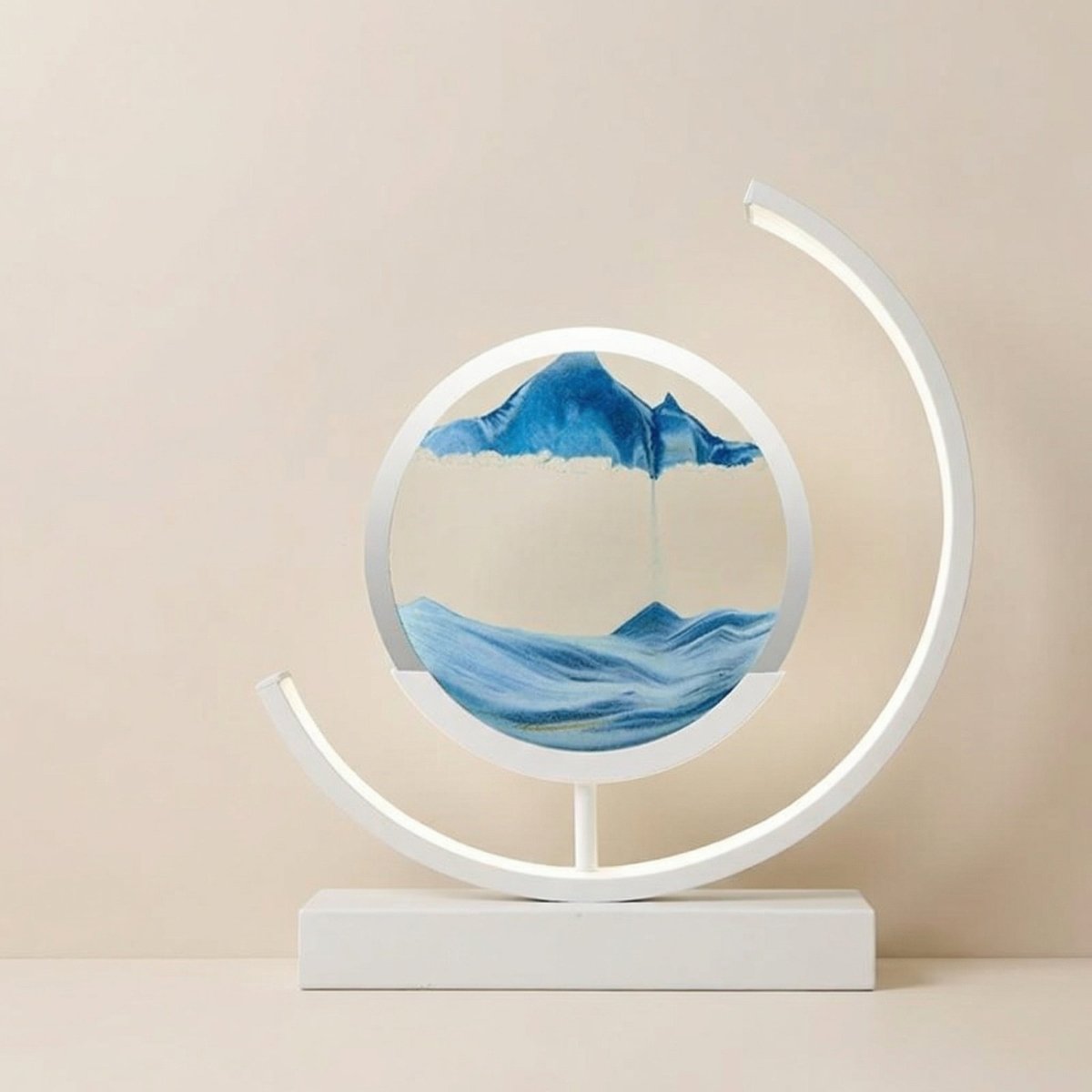 Bordlampe med flytende sandkunst, varm-til-kald berørings-LED, 12 tommer
