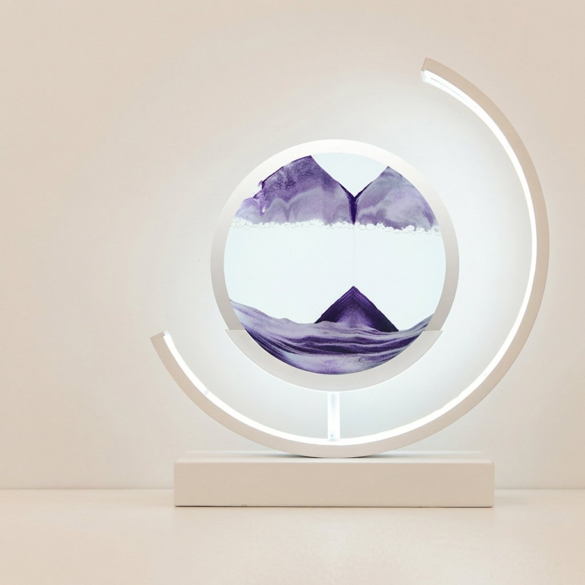 Bordlampe med flytende sandkunst, varm-til-kald berørings-LED, 12 tommer