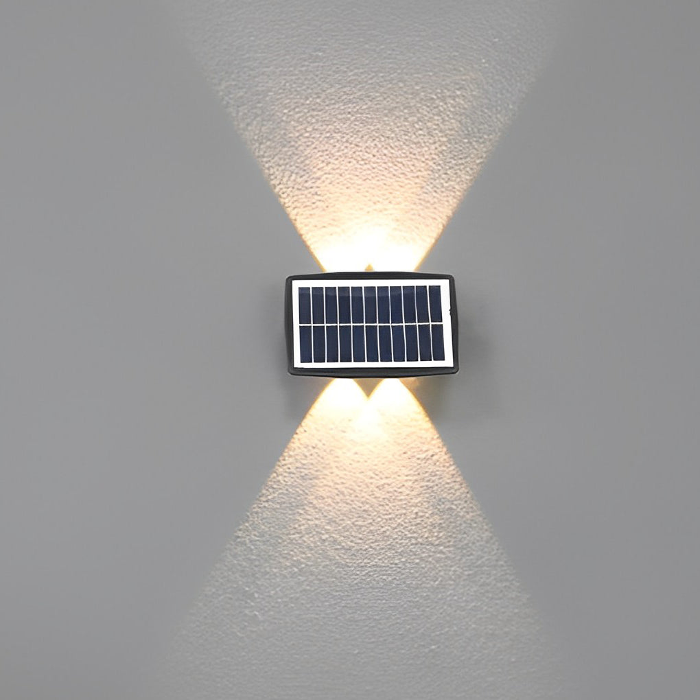 Soldier Solar LED Rectangular Outdoor Wall Lamp, Black ABS