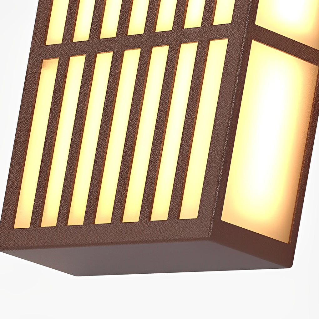 Applique murale extérieure en acier nervuré Grateful, design rétro à grille verticale LED