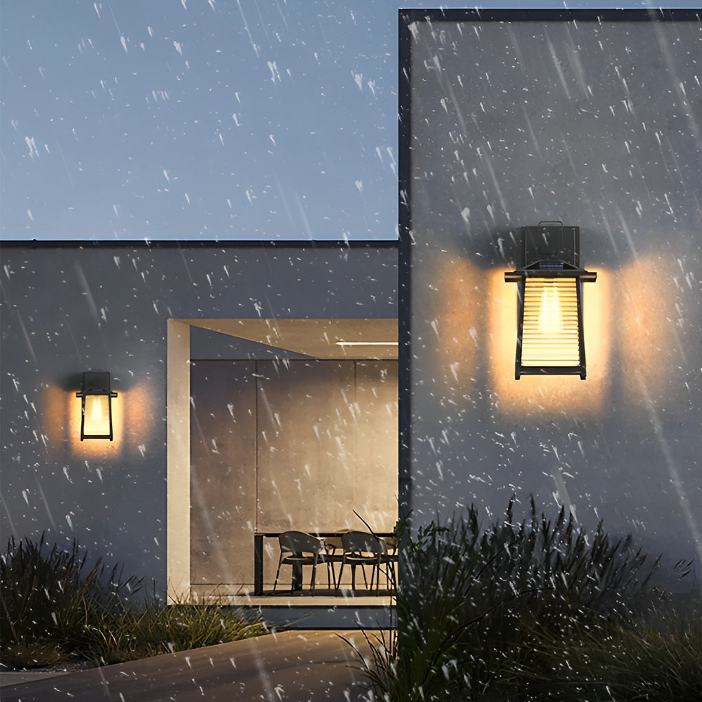 Valeri Solar-Powered Retro Wall Light With Thickened Glass Shade