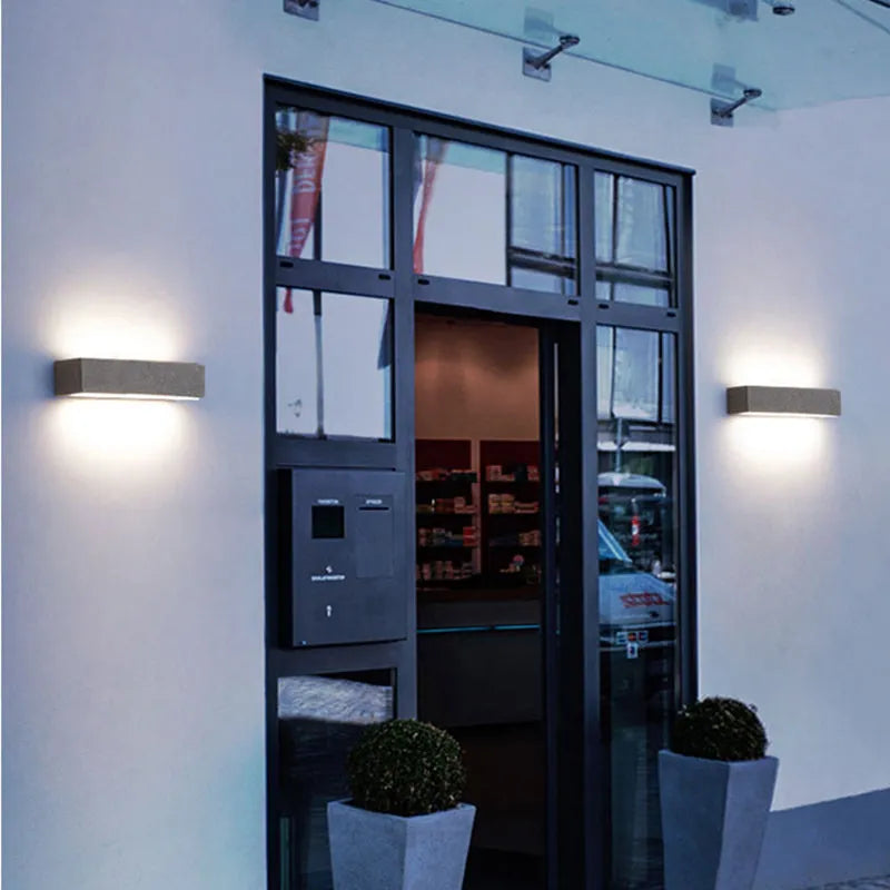 Udendørs væglampe i cement, Fyra design i sort eller hvid LED