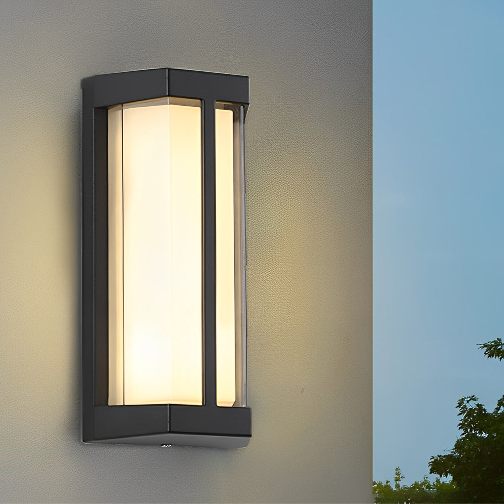 Aluminum Outdoor Wall Light With Double-Layer Acrylic Shade, LED