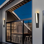 Minimalistisk udendørs væglampe i stål, mat sort LED-væglampe