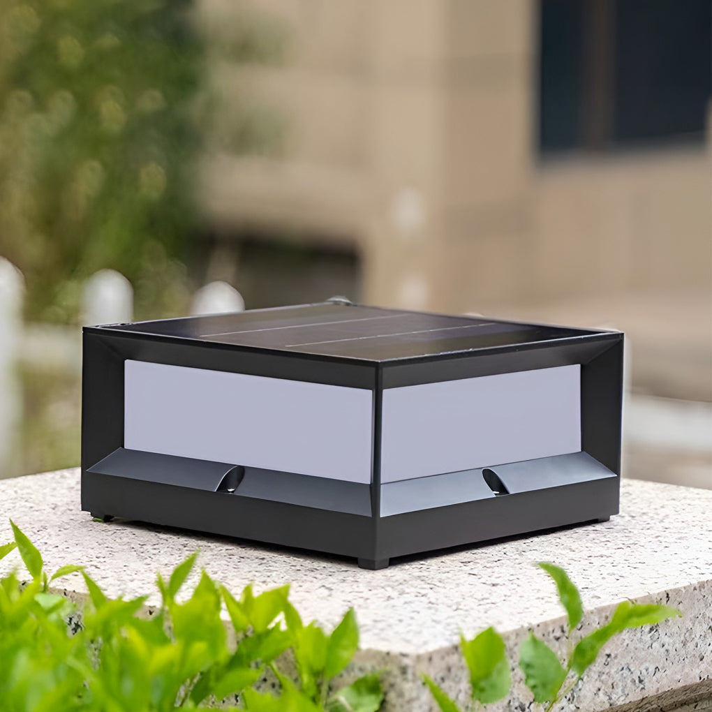 Lampe extérieure carrée Una en aluminium, lanterne solaire ou câblée LED  