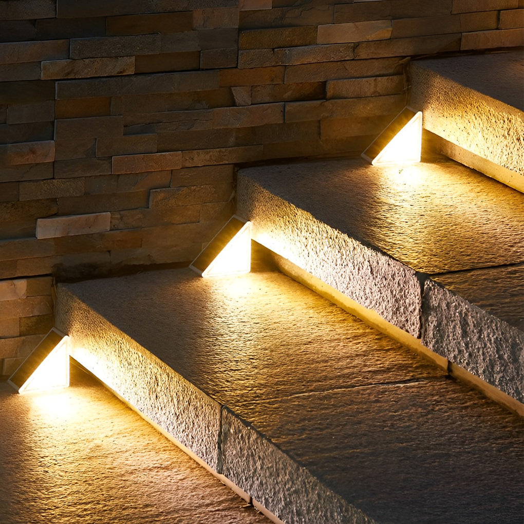 Triangle Solar Step Lights, Automatic Wire-Free Outdoor Lamps