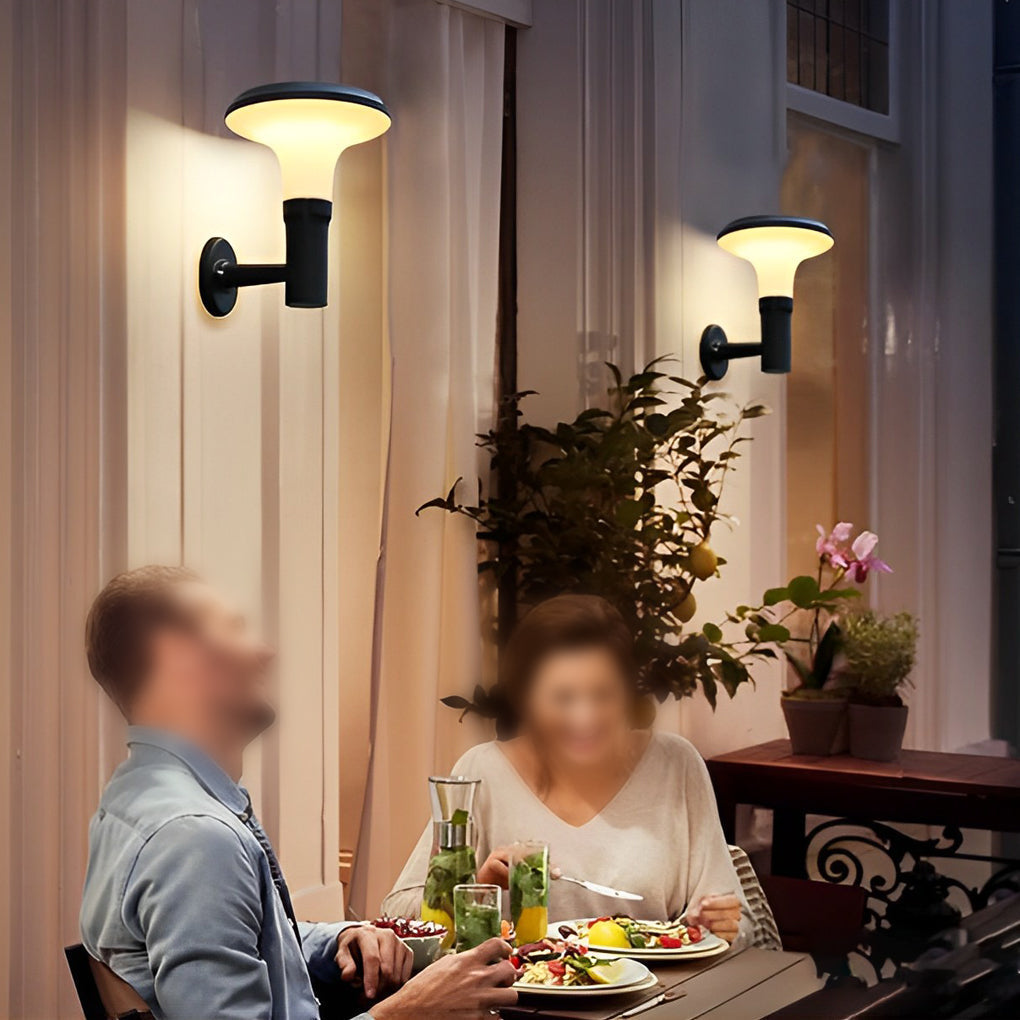 Round Flower-Shape Aluminum Outdoor Wall Lamp, Sunine Solar LED