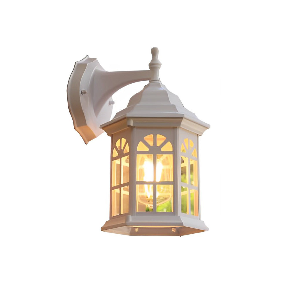 European-Style Aluminum Outdoor Wall Light With Glass Shade