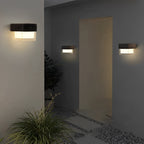 Square Solar Wall Light With Iron Frame, Minimalist LED Outdoor Sconce