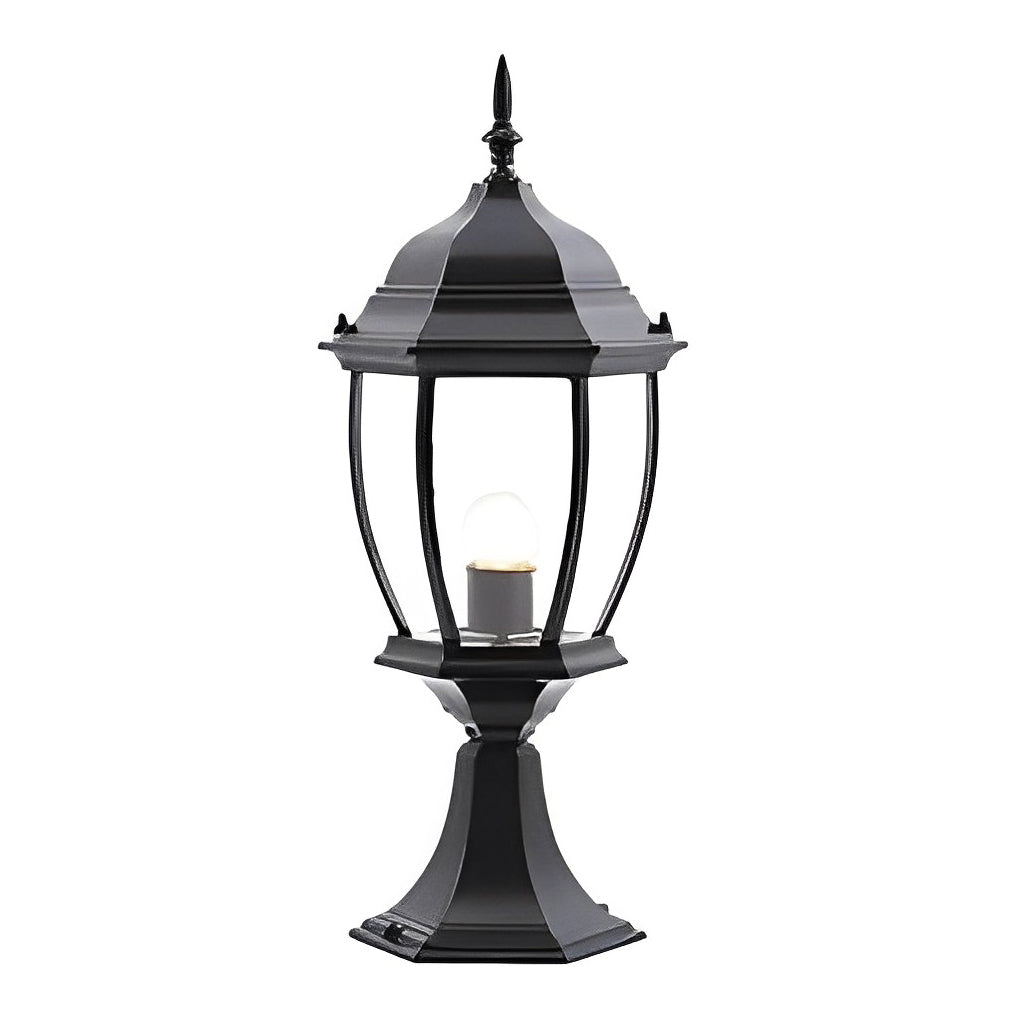 Solar Outdoor Post Light, Vintage Aluminum Fence Lighting With LED