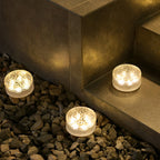Solar LED Ice Brick Step Lights, Set of 4 Acrylic Garden Lights