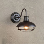 Fan-Shaped Iron Outdoor Wall Light, Industrial LED Sconce