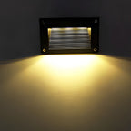 Luz LED embutida para degraus em alumínio preto para escadas exteriores