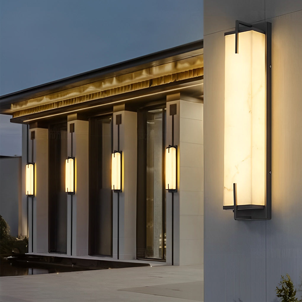 Outdoor Resin Wall Sconce with Rectangular LED Light Panel