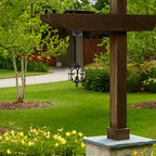 Adjustable Chain Outdoor Pendant Light With Heat-Resistant Glass Shade