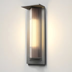 Vintage sort aluminiums LED-væglampe til udendørs brug, med solcellemulighed