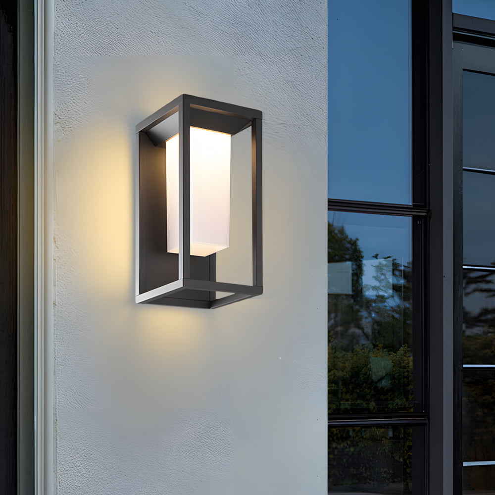 Applique murale extérieure carrée en aluminium avec LED intégrée, étanche IP65