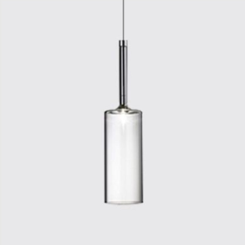 Minimalist Glass Pendant Light, Clear Red Orange or Grey, 3 Sizes, G4 Base