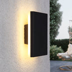 Rund eller firkantet utendørs vegglampe, LED metall design i svart eller hvit
