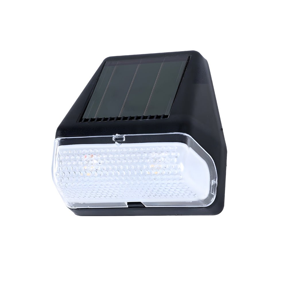 Solar Dusk-to-Dawn Step Lights, Weatherproof Black PVC Set Of 4