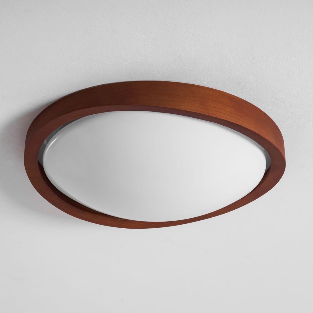 Ceiling Light, Walnut Curved Edge, Flush Mount, Integrated LED, Dimmable