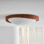 Ceiling Light, Walnut Curved Edge, Flush Mount, Integrated LED, Dimmable