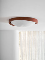 Ceiling Light, Walnut Curved Edge, Flush Mount, Integrated LED, Dimmable