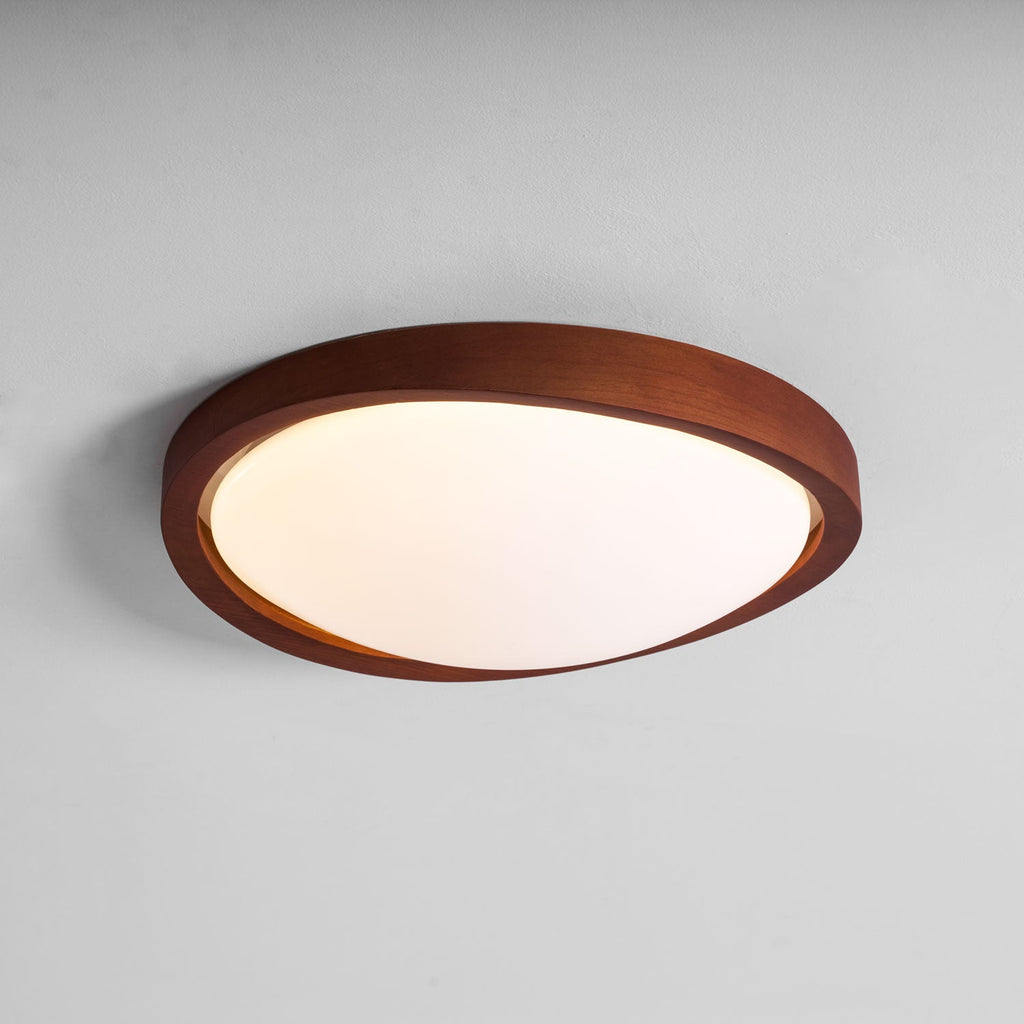 Ceiling Light, Walnut Curved Edge, Flush Mount, Integrated LED, Dimmable