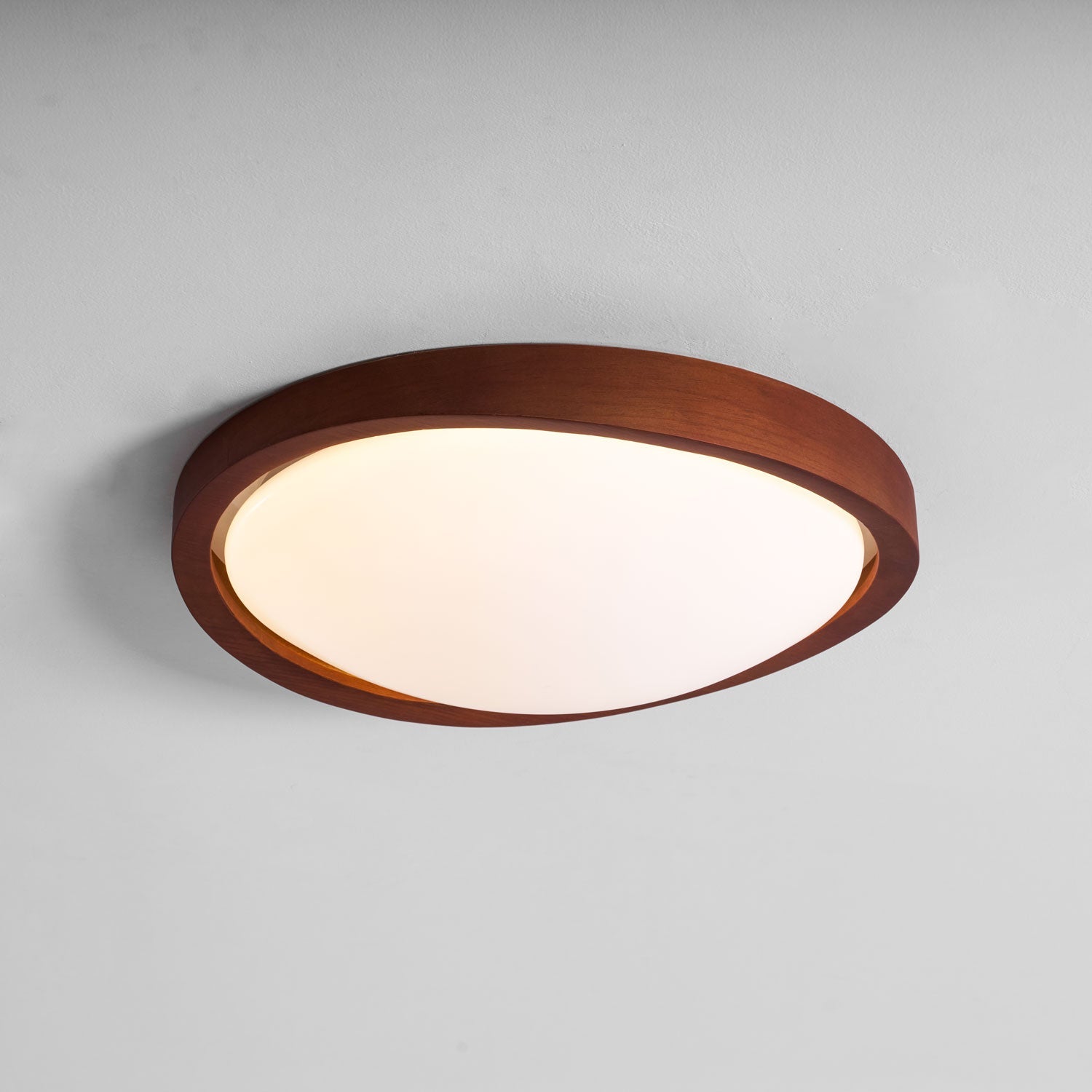Ceiling Light, Walnut Curved Edge, Flush Mount, Integrated LED, Dimmable