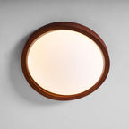 Ceiling Light, Walnut Curved Edge, Flush Mount, Integrated LED, Dimmable