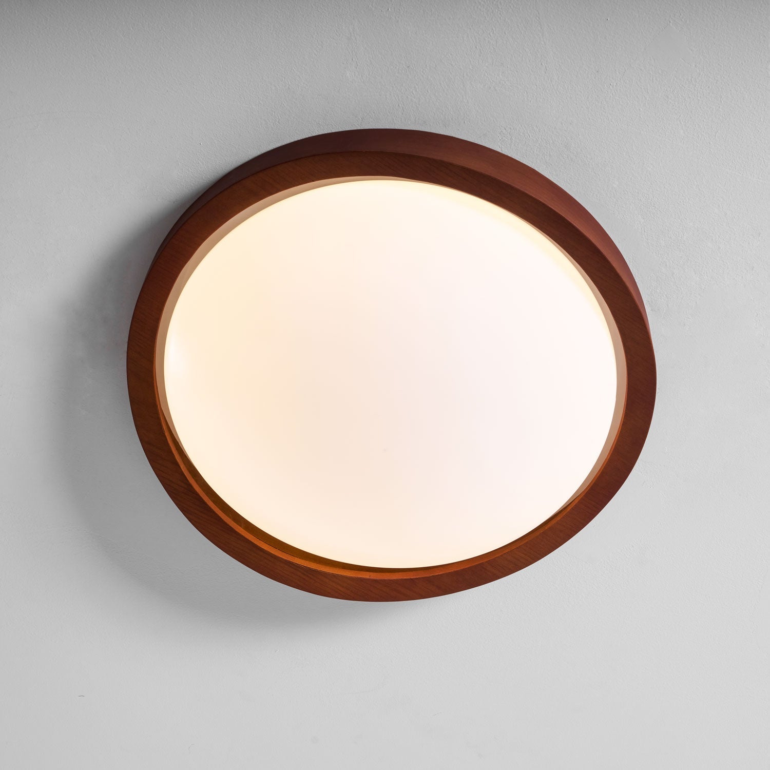 Ceiling Light, Walnut Curved Edge, Flush Mount, Integrated LED, Dimmable
