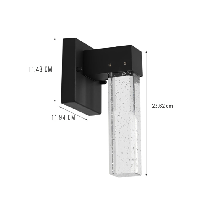 Applique murale LED Veda à bulles de cristal pour espaces extérieurs