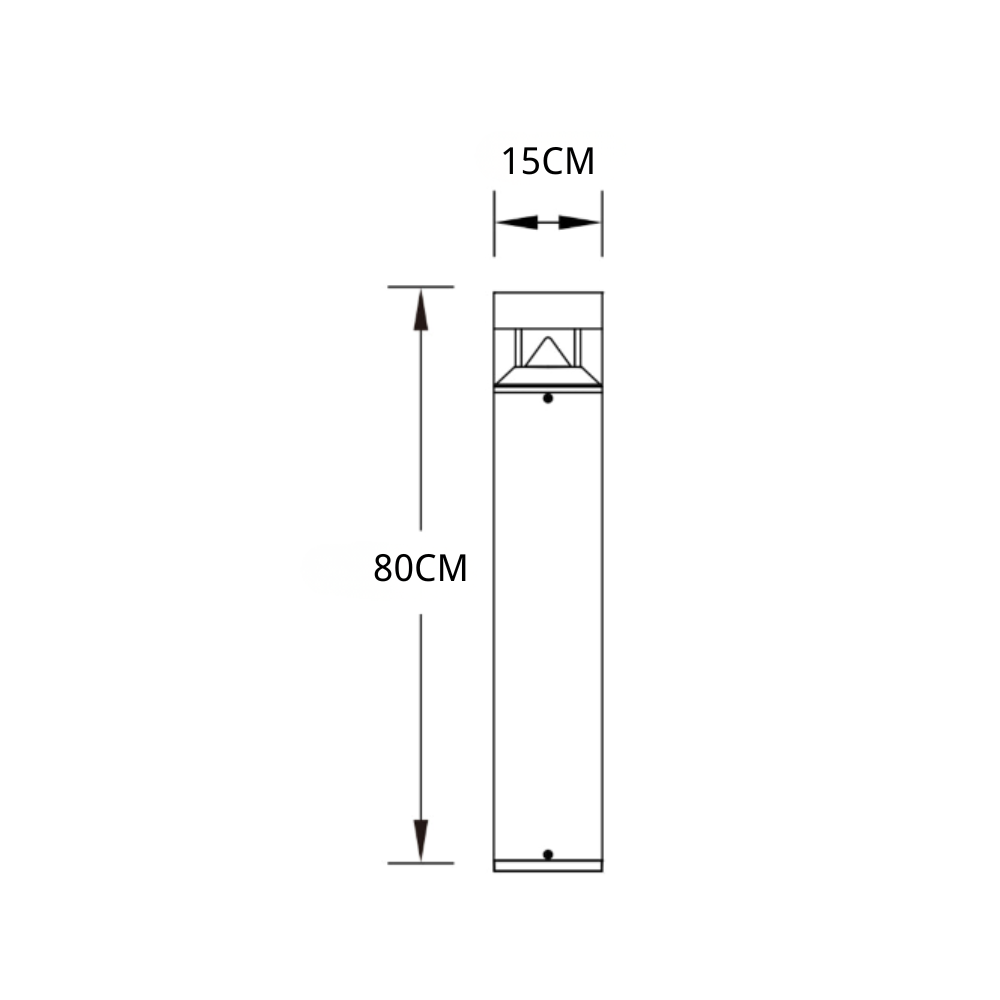 Aluminum Garden Pole Light, 80cm Nordic Bollard Lamp With Warm LED