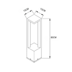 Luz de Baliza Exterior Minimalista, Alumínio Cinza Areia, 80cm de Altura