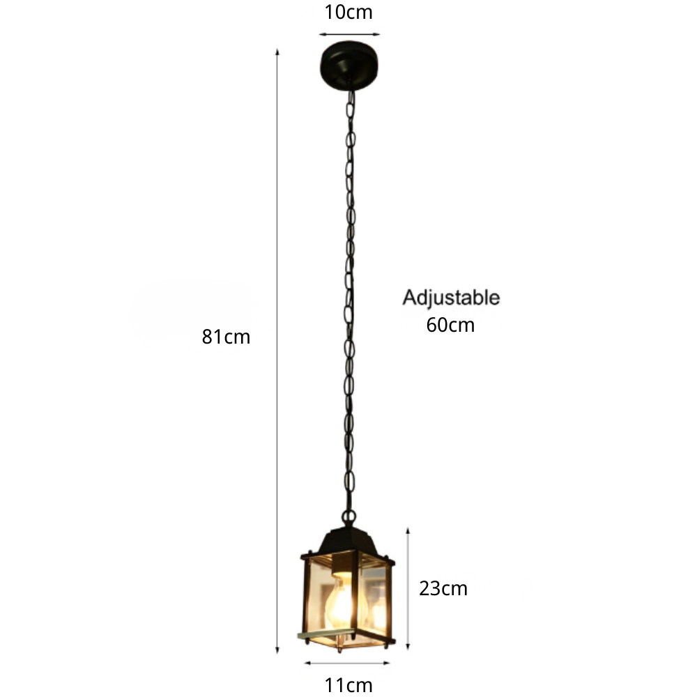 Compact Outdoor Chandelier With Die-Cast Aluminum Frame And Glass Shade