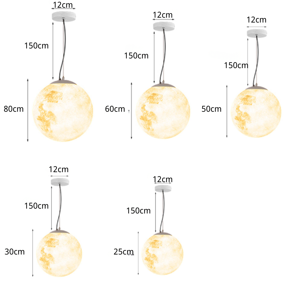 Moon-Textured Resin Outdoor Chandelier With Warm LED Glow