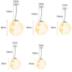 Moon-Textured Resin Outdoor Chandelier With Warm LED Glow