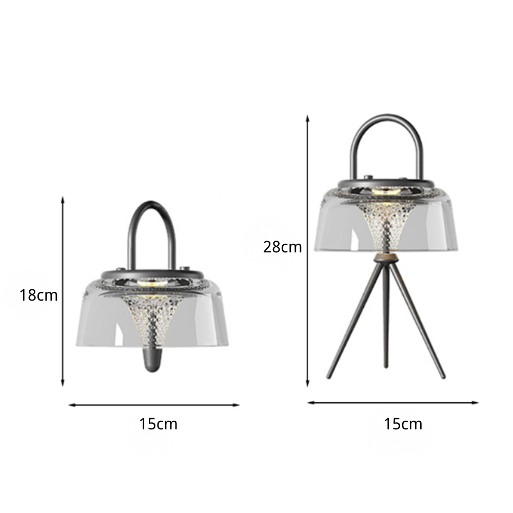 Solar Outdoor Pendant Light With Clear Acrylic Shade, Tri-Color LED