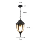 Saantha Antique European Outdoor Chandelier, Cast Aluminum & Glass