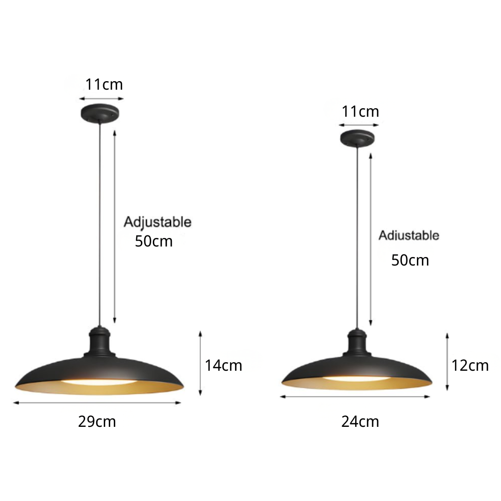 Outdoor Pendant Light With Round Carbide Steel Saucer Shade
