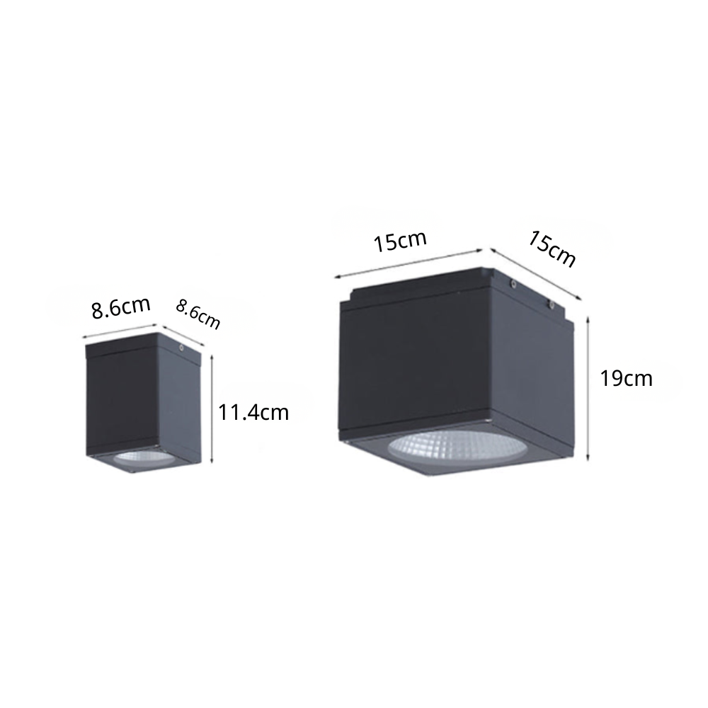 Square LED Ceiling Downlight, Waterproof Flush Mount For Hallway