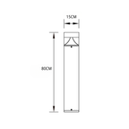 80cm Black Aluminum Lawn Bollard Light, OSRAM LED Nordic Design