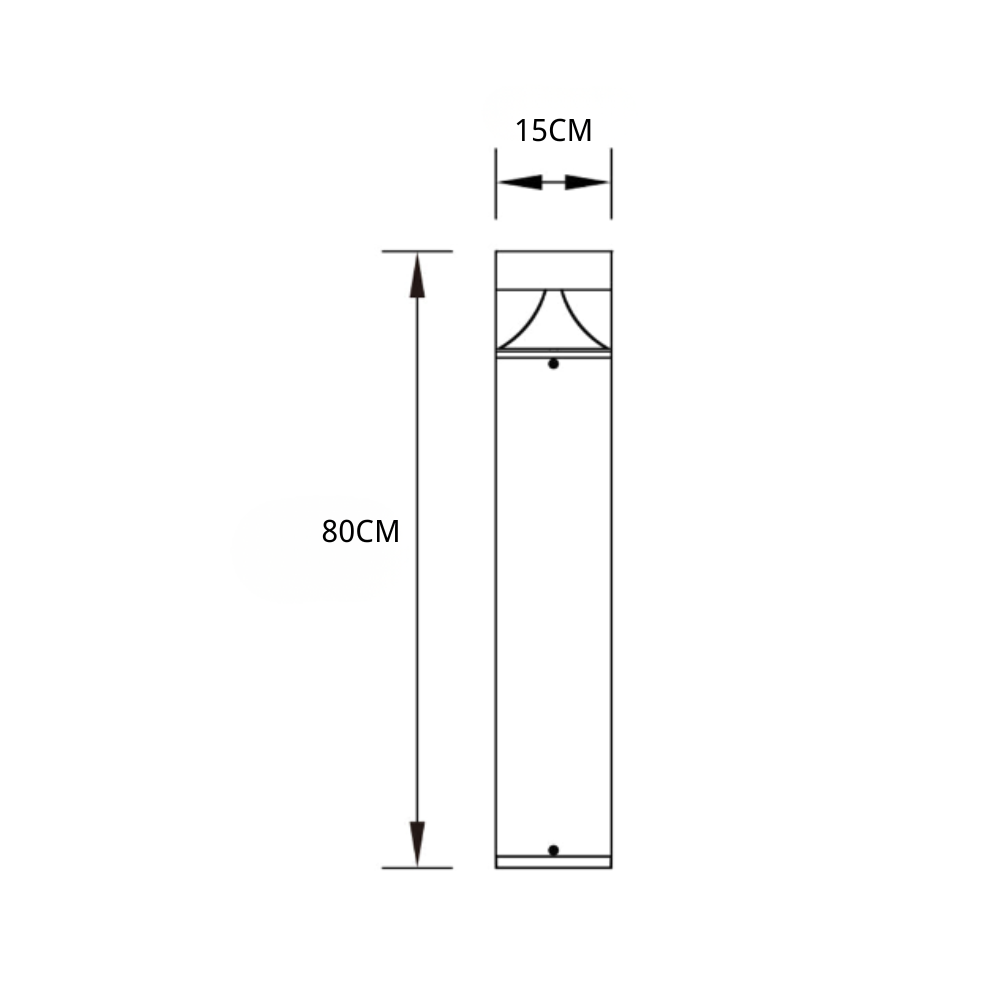 80cm Black Aluminum Lawn Bollard Light, OSRAM LED Nordic Design