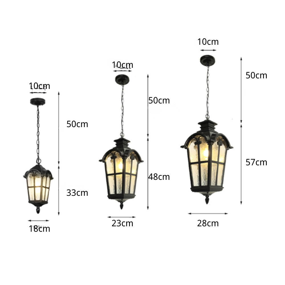 Cast Aluminum Porch Ceiling Light, Roman-Style Glass Shade