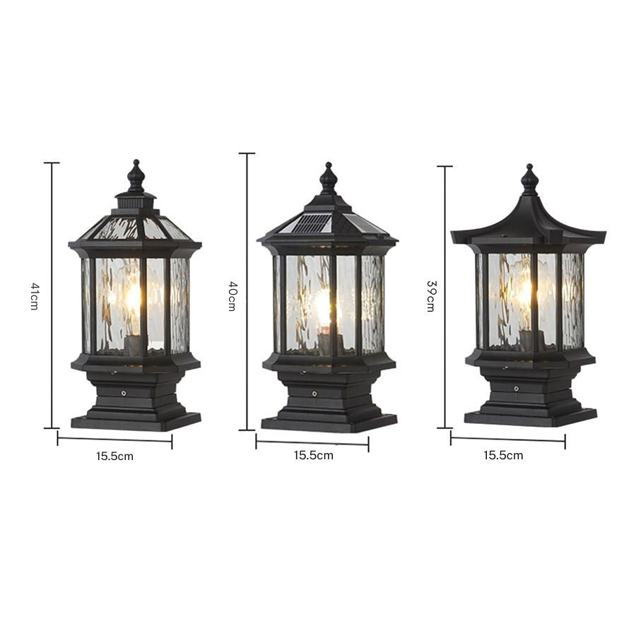 Pillar Lantern Light, Vintage European-Style Aluminum Outdoor Post Fixture