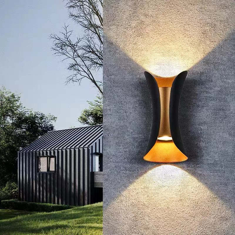 Curved Metal Outdoor Wall-Mounted LED Light Fixture