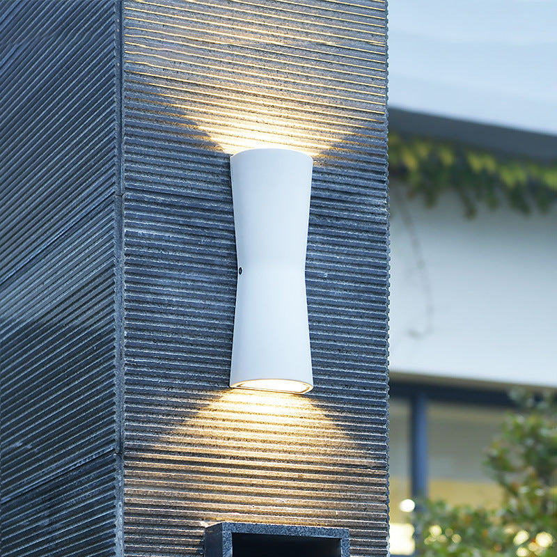 Laxor Torch-Shaped LED Wall Light, Waterproof Metal Design, Black/White