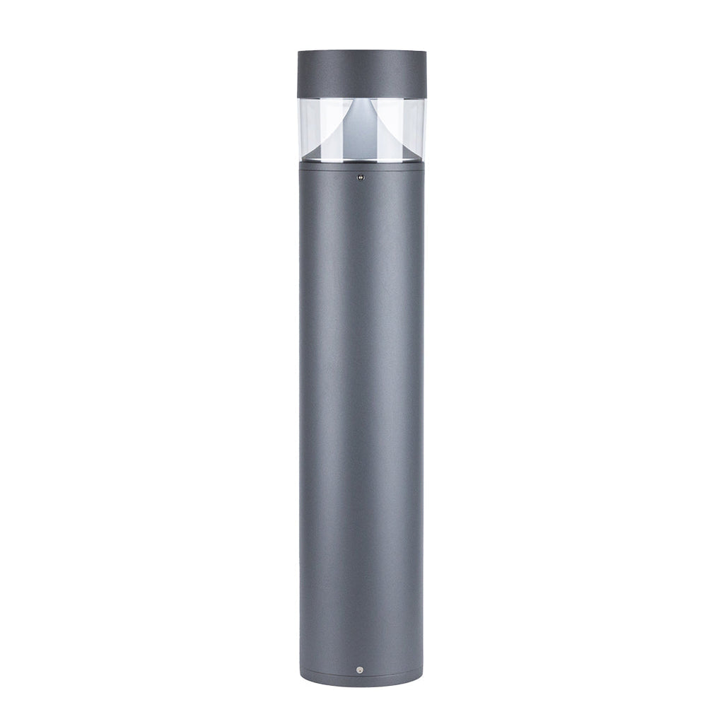 Nordic Outdoor Bollard Light, Round or Flat Top Aluminum Post Lamp