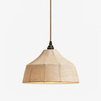 A single faceted woven-fibre Clérachic pendant is shown on a plain white background, its bronze cord fitting visible.