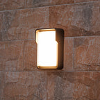 Applique murale LED Stan, aluminium noir flash carré pour l’extérieur  
